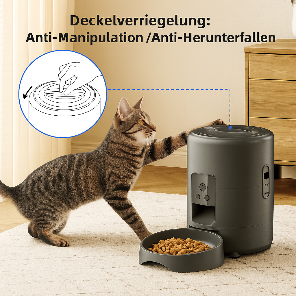 Smart Pet Feeder – Intelligenter Futterautomat mit Sprachfunktion & App-Steuerung für glückliche, gut versorgte Haustiere
