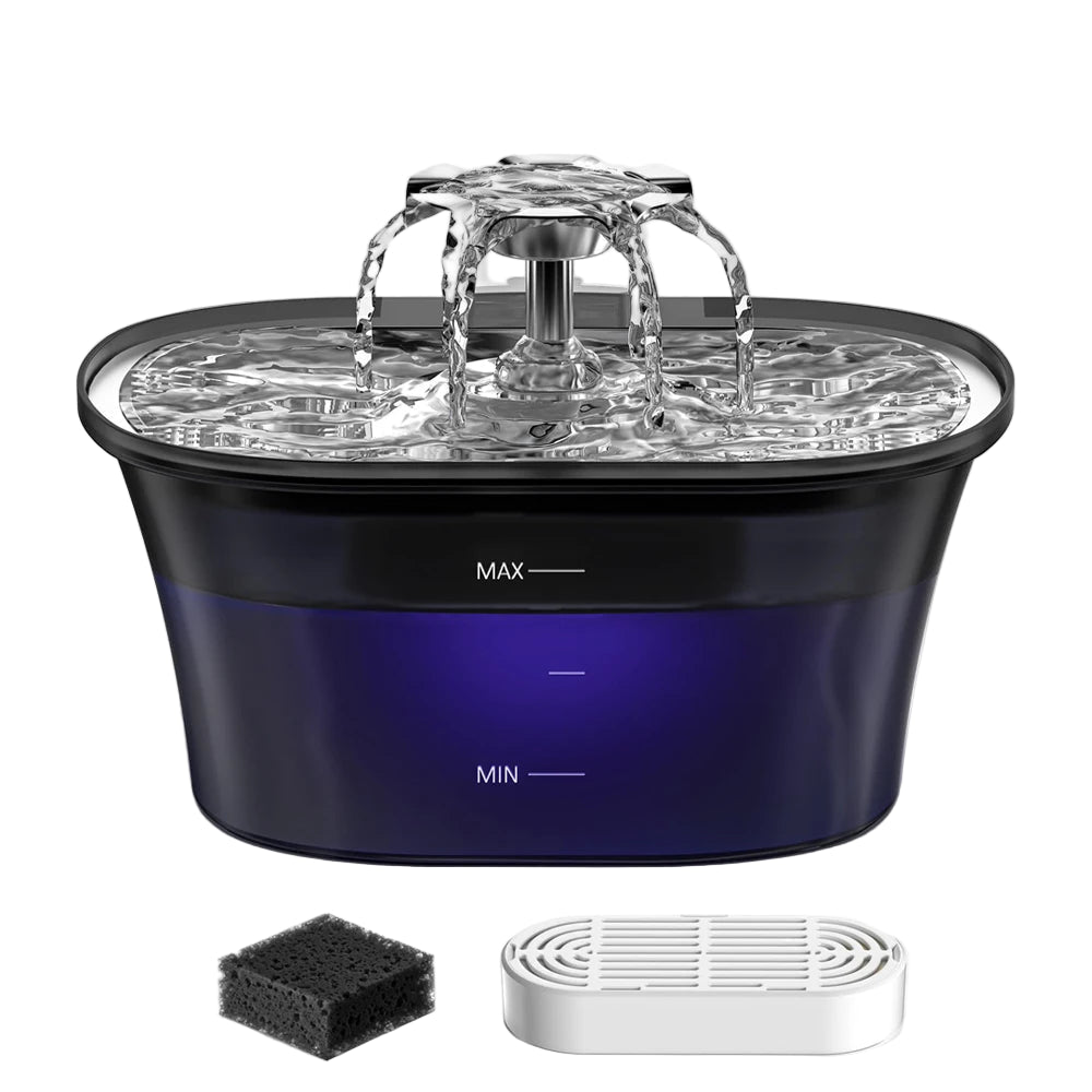 Haustier-Trinkbrunnen 2,5L – Leiser Katzenbrunnen mit 5-Stufen-Filter & LED-Beleuchtung